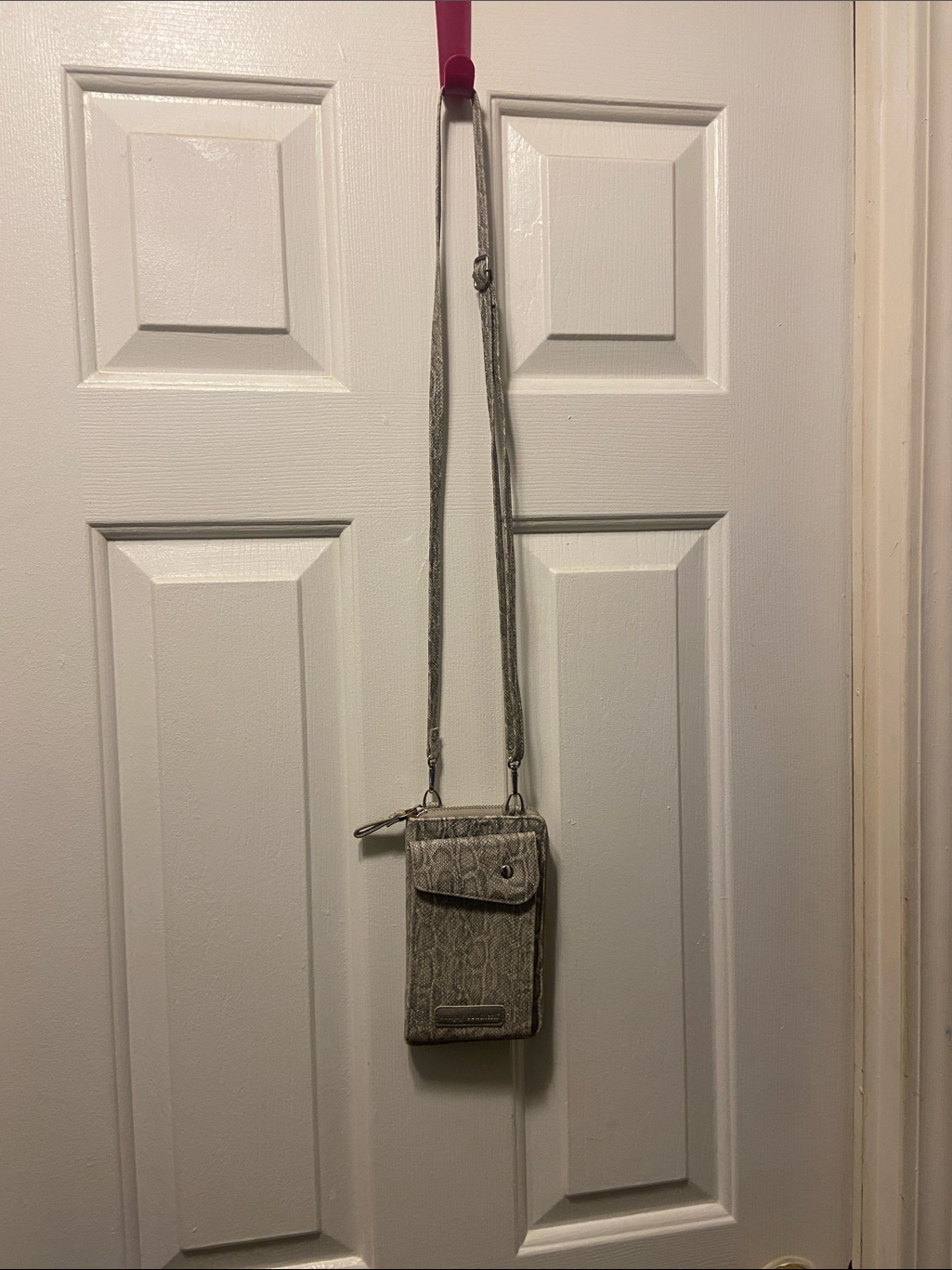 Simply Southern Taupe Snake-Embossed Crossbody Phone Pouch